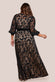 Lace Front Split Long Sleeve Maxi Dress DR4476PLUS