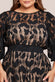 Lace Front Split Long Sleeve Maxi Dress DR4476PLUS