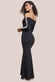 Embellished Diamante Sleeve Bardot Maxi Dress DR4424