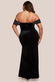 Off Shoulder Hotfix Diamante Wing Velvet Maxi Dress DR4484PLUS