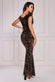 Multi Sequin & Velvet Bardot Maxi Dress DR3512