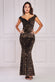 Multi Sequin & Velvet Bardot Maxi Dress DR3512