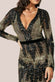 Patterned Sequin Long Sleeve Maxi Dress DR3016