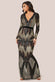 Patterned Sequin Long Sleeve Maxi Dress DR3016