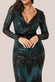 Patterned Sequin Long Sleeve Maxi Dress DR3016