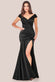 Satin Off Shoulder Pleated Maxi Dress DR3731