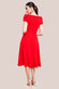 Front Frill Flared Scuba Midi Dress DR3876