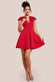 Cap Sleeve Plunging V-Neckline Skater Mini Dress DR4539