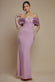 Twist Knot Satin & Scuba Bardot Maxi Dress DR4575