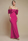 Twist Knot Satin & Scuba Bardot Maxi Dress DR4575
