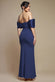 Twist Knot Satin & Scuba Bardot Maxi Dress DR4575