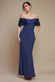 Twist Knot Satin & Scuba Bardot Maxi Dress DR4575