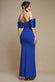 Twist Knot Satin & Scuba Bardot Maxi Dress DR4575