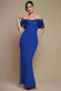 Twist Knot Satin & Scuba Bardot Maxi Dress DR4575