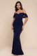 Off The Shoulder Draped Sleeve Maxi Dress With Diamante Neckline DR4588