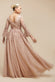 Sunray Hand Embellished Sequin A-Line Bell Sleeve Maxi Dress DR4654
