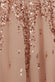 Sunray Hand Embellished Sequin A-Line Bell Sleeve Maxi Dress DR4654