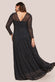 Hotfix Diamante Mesh A-Line Long Sleeve Maxi Dress DR4365PLUS