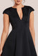 Cap Sleeve Plunging V-Neckline A-line Midi Dress DR4540