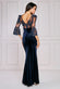 Scalloped Lace & Velvet Maxi Dress DR3972