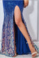 Ombre Sequin Halter Maxi With Thigh Split DR3498