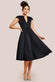 Cap Sleeve Plunging V-Neckline A-line Midi Dress DR4540