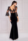 Scalloped Lace & Velvet Maxi Dress DR3972