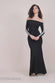 Embellished Diamante Sleeve Bardot Maxi Dress DR4424