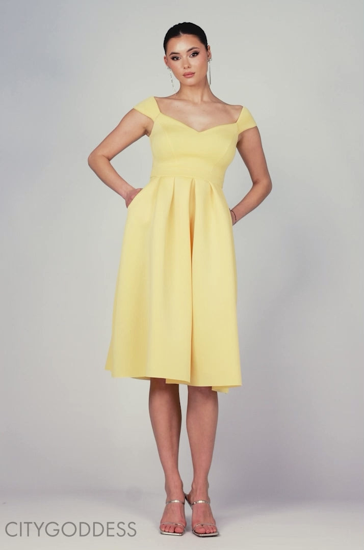 Scuba Foam Skater Midi Dress DR4133