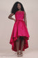 Sequin & Satin Dipped Hem Midi Dress DR3621