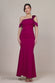 One Shoulder Satin Band Maxi Dress DR3454