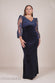 Scalloped Lace & Velvet Maxi Dress DR3972PLUS