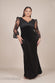 Scalloped Lace & Velvet Maxi Dress DR3972PLUS