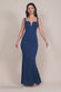 Embellished Diamante Trim Square Neck Scuba Maxi Dress DR4253