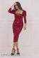 Ornamental Patterned Sequin Scallop Midi Dress DR4124