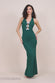 Diamante Bows Embellished Halter Neck Maxi Dress DR4432