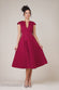 Cap Sleeve Plunging V-Neckline A-line Midi Dress DR4540