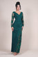 Lace Insertaion Scuba Crepe Wrap Maxi Dress DR4366