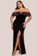 Off The Shoulder Diamante Wing Velvet Maxi Dress DR4484PLUS