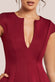 Cap Sleeve Plunging V-Neckline A-line Midi Dress DR4540