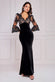 Scalloped Lace & Velvet Maxi Dress DR3972