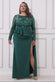 Plus Sequin Bodice With Front Frill Maxi DR3232P