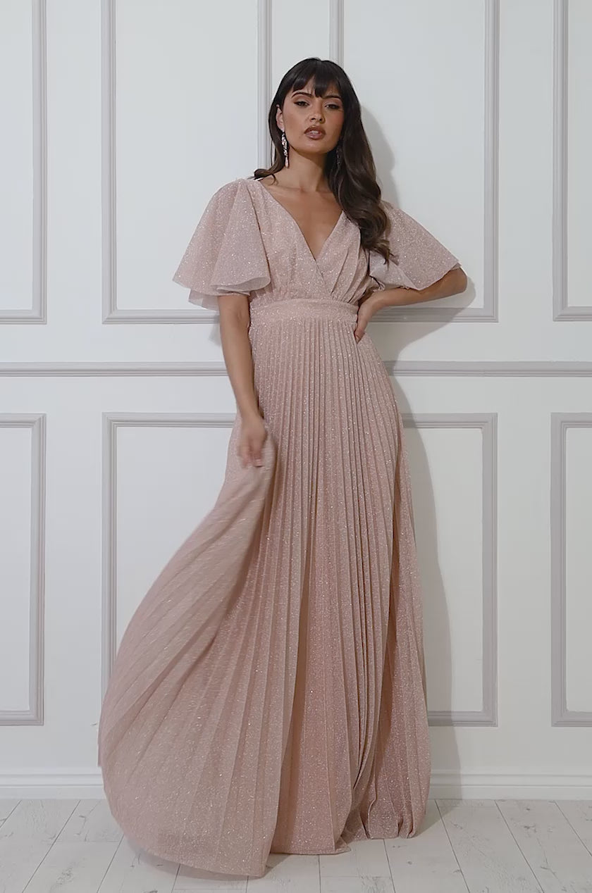 Lurex Pleated Maxi Dress DR2568